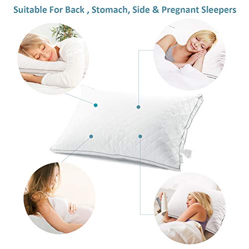 VECELO Hotel Bed Pillows for Sleeping 2 Pack 100 Hypoallergenic