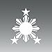 (2x) Philippines Sun - White - Sticker #2 - Decal - Die Cut