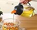 Lawei 2 Packs 21 oz Oil Dispenser Bottle - Automatic Cap Glass Olive Oil and Vinegar Bottle - Anti-Drip Dispensing Container for Kitchen
