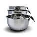 Stainless Steel Mixing Bowls for Kitchen, Cooking and Baking. 1QT, 2.5QT, 4.5QT, Black Handle & Spout, Free Ebook