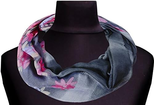 Infinity scarf - With beautiful light colors and flower design – Women’s fashion scarves