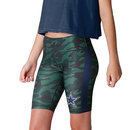 FOCO Dallas Cowboys NFL Womens Camo Bike Shorts - L