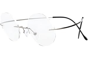 Eyekepper Titanium Rimless Round Eyeglasses 44mm Circle Optical Frame Gunmetal