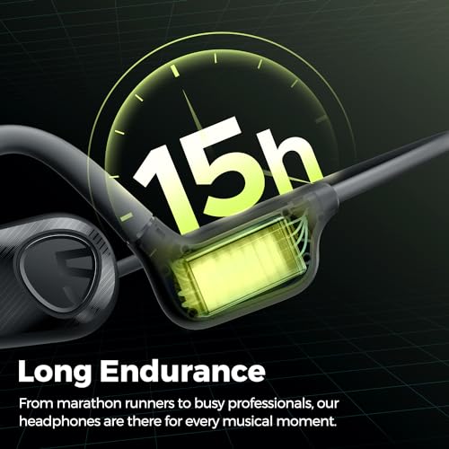 SoundPEATS Runfree Lite2 Open-Ear Headphones Bluetooth, Air Conduction Wireless Earphones, 16.2mm Driver Enhanced Bass, 2-Mic Clear Calls, Comfort Fit, Bluetooth 5.3 Headphones, for Sports & Work, APP