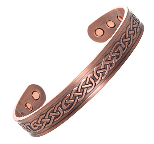 MnB Magnetics Pure Copper Magnetic Bracelet in a Celtic Chainlink Design for Men & Women (Large) - Extra Strong Magnets