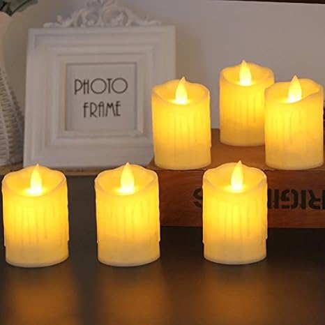 Satyam Kraft Flameless LED Candles(Pack of 3) with Dancing Flame Battery Operated Candles (Yellow)