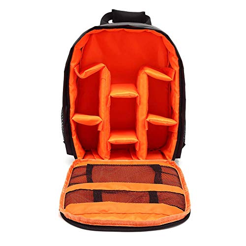 Camera Case, Camera Bag with Waterproof, Adjustable Velcro, Shockproof, 9x4.33x12.6 inch, SLR/DSLR Camera Backpack for Sony Canon Nikon Lens, Flash, Mirrorless Camera and Other Accessories(Orange)