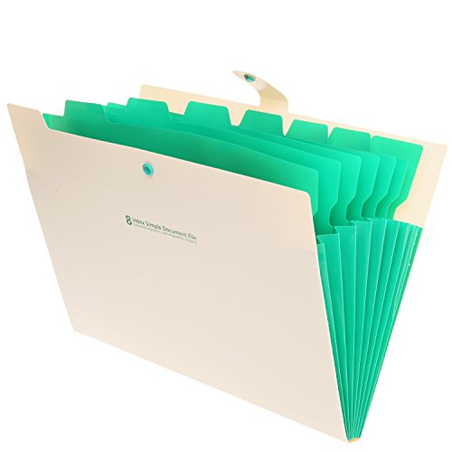 Skydue Portable Accordion Document File Folders Expanding Letter Organizer, 8 Pockets (Beige)