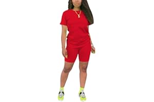 PINSV Women's 2 Piece Outfits Summer Printing Bodycon Short Pants Workout Sets