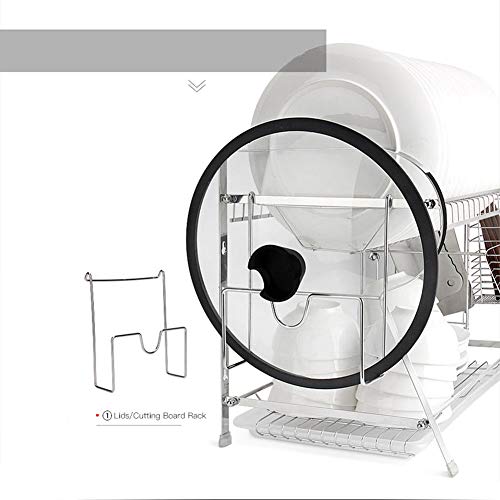 MICOE Stainless Steel Dish Drain Drying Rack with Cutting Board Holder 2 Tier Large Capacity H-WDG2002