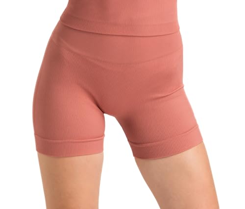 Aruki Shorts de Ciclismo Sin Costuras para Mujer, Shorts de Cintura Alta, Shorts Suaves con Control de Abdomen para Gimnasio, Ciclismo, Yoga, Pilates, y Deportes