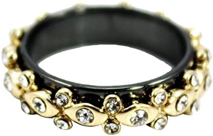 Chelsea Hill Eternity Band Bee Ring, Hematite-Tone Band with Gold-Tone Bees; Size 9