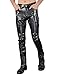 Idopy Men`s Rock Punk Hip Hop Faux Leather Motocycle Pants (34W x 42L, 149# Black)