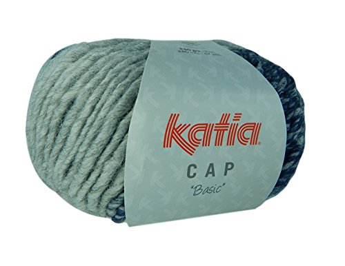 Katia Cap Basic Hat and Scarf Knitting  Crochet Yarn  Blue Grey 87 Yards Virgin Wool Blend