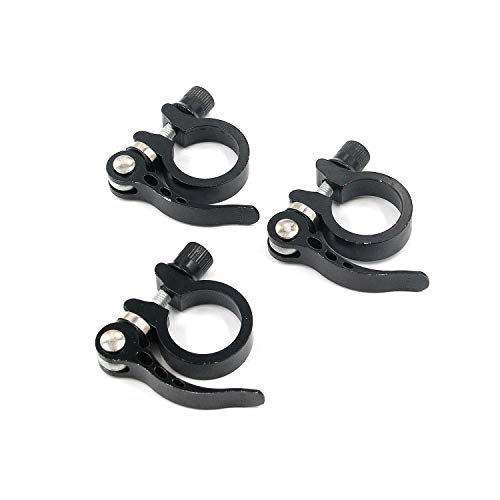 Tulead Seat Post Clamp 28.6mm Bike Seat Clamp Fixed Gear Bicycle Seat Clips Quick Release for 1-Inch Seat Tube Pack of 3