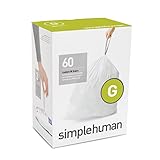 simplehuman Code G Custom Fit Trash Can Liner, 3 Refill Packs (60 Count), 30 Liter/8 Gallon