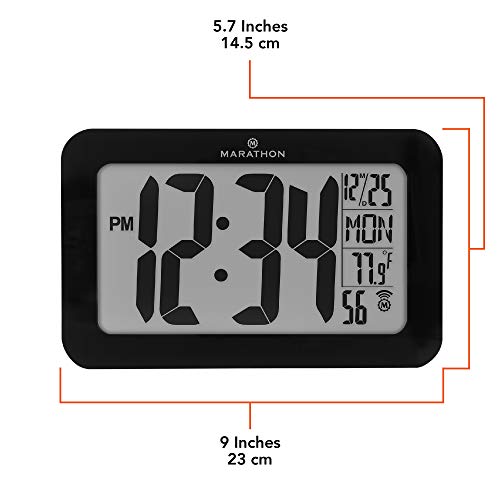 image for Marathon Commercial Grade Panoramic Atomic Wall Clock with Table Stand