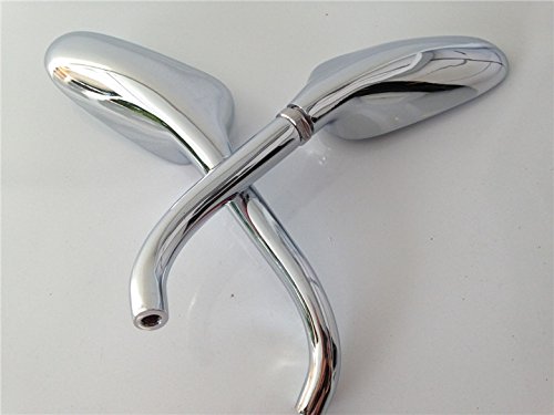 HK MOTO- Universal Mini Small Motorcycle Golf Club Mirrors Fit For Harley Yamaha Chrome