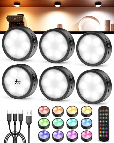 RGBWUSB充电遥控LED橱柜灯3CCT6个装