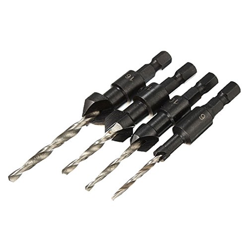 4pcs Carpentry Countersink Drill Bit Set Woodworking Tools