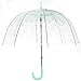 HAOCOO Cherry Blossoms Clear Umbrella,Bubble Transparent Fashion Dome Auto Open Umbrella Windproof for Outdoor Weddings (Green)