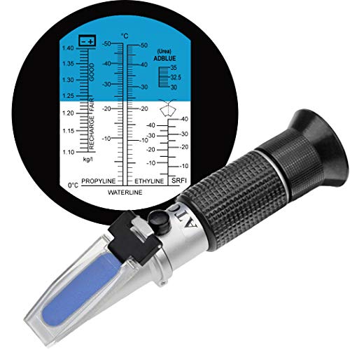4-in-1 Antifreeze Refractometer -50 ℃ -0 ℃ Ethylene Glycol, -50 ℃ -0 ℃ Propylene Glycol, for Automotive Cooling Water. AdBlue, Windshield Washer Fluid, Battery Fluid and DEF, by Hamh Optics&Tools