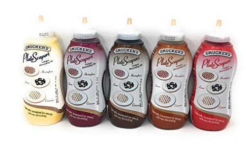 Smucker's Platescrapers Five Flavor Bundle: 19.25 Ounce bottles of Raspberry, Strawberry, Chocolate, Banana, and Caramel
