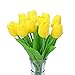 DECORA 10pcs Real Touch Tulips Artificial Flowers for Wedding Home Centerpiece Decoration(Yellow)