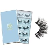 DYSILK 5 Pairs 6D Mink Eyelashes Faux lashes Cross Fluffy Natural Look False Eyelashes Wispies Lo...