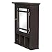 Teamson Home Neal Wooden Over The Toilet Bathroom Removable Wall Medicine Cabinet with 1 Adjustable Shelf 5 Storage Spaces 1 Mirrored Glass Door and 1 Clear Knob, Espresso