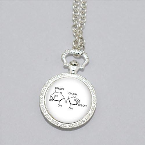Chemistry Watch Bottom Cap Necklace - Biochemistry Watch Bottom Cap Necklace - Chocolate Molecule - Theobromine Watch Bottom Cap Pendant - Biology Chemistry Moon Necklace