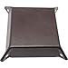 Boshiho Leather Jewelry Catchall Key Phone Coin Box EDC Valet Tray Change Caddy Bedside Storage Box Brown