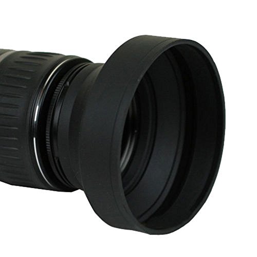 58m Soft Rubber Lens Hood for Canon Rebel T5, T6, T6i, T7i, EOS 80D, EOS 77D Cameras with Canon EF-S 18-55mm f/3.5-5.6 IS II, IS STM Lens