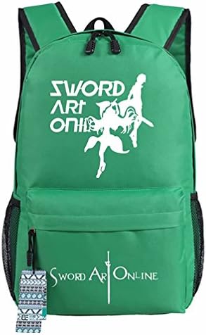 ZFX 600D Oxford Sword Art Online SAO Yuuki Asuna Kirigaya Kazuto Anime Backpacks Shoulder Bags Schoolbag Green A