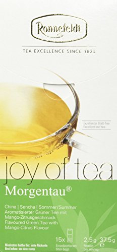Ronnefeldt Morgentau "joy of tea" - Grüntee mit Mango - Zitrusgeschmack, 2er Pack