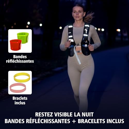 RUNOX Running Hydration Vest – Ultra-Light Men's/Women's Running Jacket with 2 x 500 ml Bottles + 2 L Water Bladder – Trail Vest, Running, Adjustable and Breathable Hydration Bag