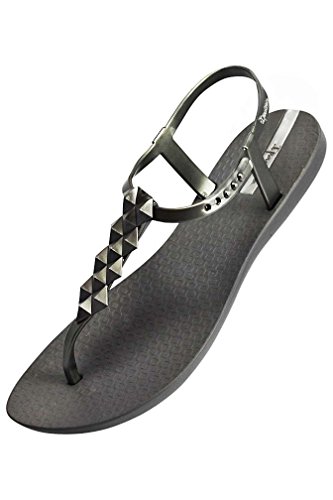 Ipanema Women's Cleo Gladiator Sandal, Grey/Silver, 9 M US
