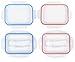 [4 PACK] FreshSav Series 35.5 oz Compartmentalized Glass Meal Prep Food Storage Containers Set Airtight locking Lids | Microwave, Freezer, Oven & Dishwasher Safe (2 Compartment + 3 Compartment Combo)