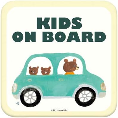 Kids On Board くまのかぞくとおでかけ 車用 カーステッカー マグネット 子供が乗ってます