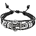 MOWOM Alloy Genuine Leather Bracelet Bangle Cuff Cord Anchor Surfer Wrap Adjustable