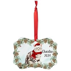 Grey Tabby American Shorthair Cat Christmas