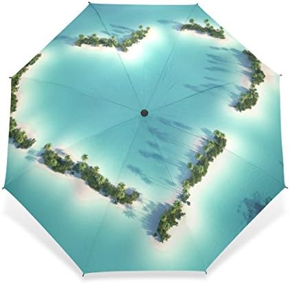 Littleli Maldives Pattern 100% Fabric and Aluminium Foldable High-quality Umbrella (41 Inch)
