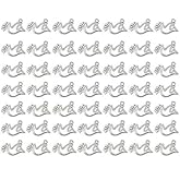 Cauaoa 50Pcs Silver Peace Dove Charms Peace Dove Pendants Antique Tibetan Silver Tone Making DIY Handmade Accessories Beading and Jewelry Making Craft 13 x 19 mm