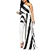 XJLUS-Apparel Off Shoulder Dresses for Women Sexy Sheath Party Clubwear Single Shoulder Stripe Dress