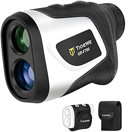TIDEWE Golf Rangefinder with Slope & Magnetic Holder, 700/1000Y Flag Pole Locking Multi Functional Laser Rangefinder with Rechargeable Battery for Golfing & Hunting (White & Gray) TIDEWE Golf Rangefinder with Slope & Magnetic Holder, 700/1000Y Flag Pole Locking Multi Functional Laser Rangefinder with Rechargeable Battery for Golfing & Hunting (White & Gray)