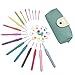 Firlar 30 Pieces Crochet Hooks Set with Comfort Soft Rubber Grip (Blue)