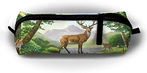Stationery Bag Pen Holder Pencil Pouch Cosmetic Funny Forest Animals Painting Office Supplies Coins Makeup Pouch Purse For Students