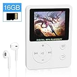 Portable MP3 Player 16GB MP4 Player 1.8'' LCD Digital Music Player with HiFi Sound Earphones Support Video Radio E-Book Recorder Picture