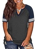 Plus Size Shirts for Women 4X Casual Striped Short