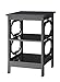 Convenience Concepts Omega End Table with Shelves, Black